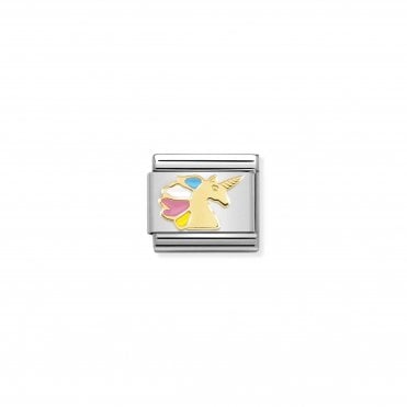 Classic Enamel & Yellow Gold Multicoloured Unicorn Charm