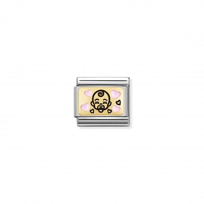 NOMINATION ITALY Classic Enamel & Yellow Gold Pink Baby Charm