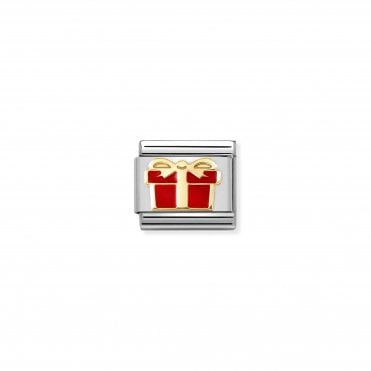 Classic Enamel & Yellow Gold Red Gift Charm