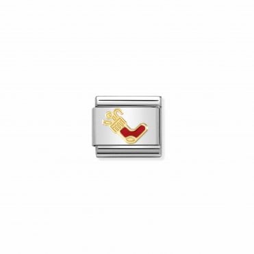 Classic Gold and Enamel Befana Stocking Charm