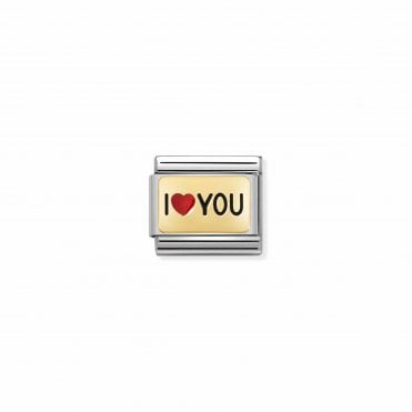 Classic Gold and Enamel I Heart You Charm