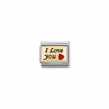 Classic Gold and Enamel I Love You Charm