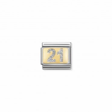 Classic Gold & Silver Glitter 21 Charm