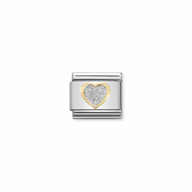 NOMINATION ITALY Classic Gold & Silver Glitter Heart Charm