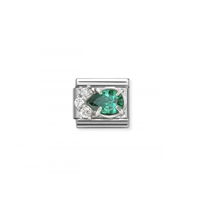 NOMINATION ITALY Classic Green and White CZ Drop Charm