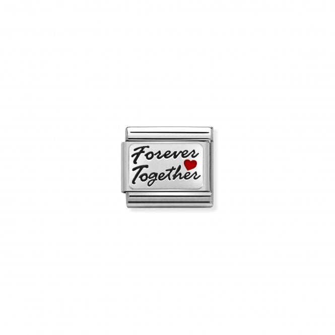 NOMINATION ITALY Classic Oxidised Silver and Enamel Forever Together Charm