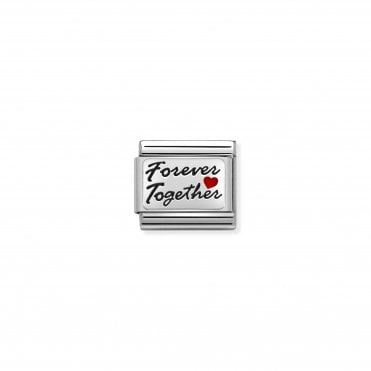 Classic Oxidised Silver and Enamel Forever Together Charm