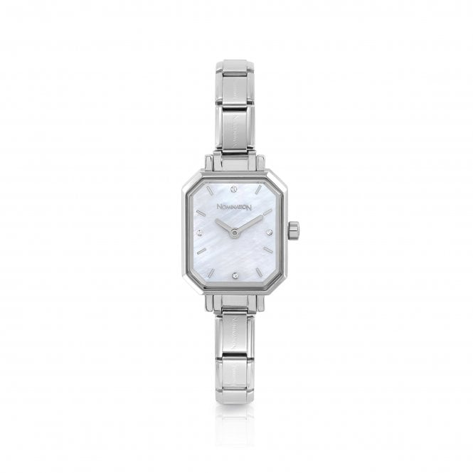 NOMINATION ITALY Classic Paris Rectangular Composable White Mother of Pearl Dial Watch