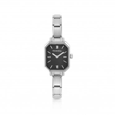 Classic Paris Stainless Steel Watch with Sunray Black Dial