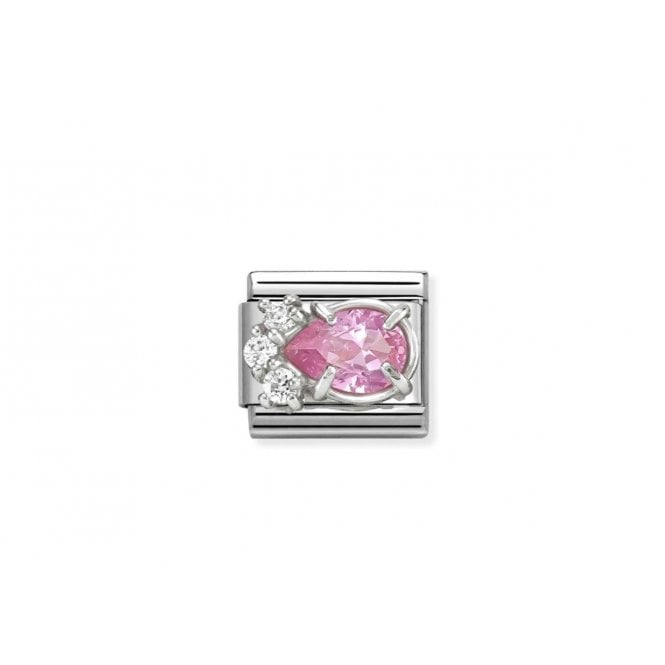 NOMINATION ITALY Classic Pink and White CZ Drop Charm