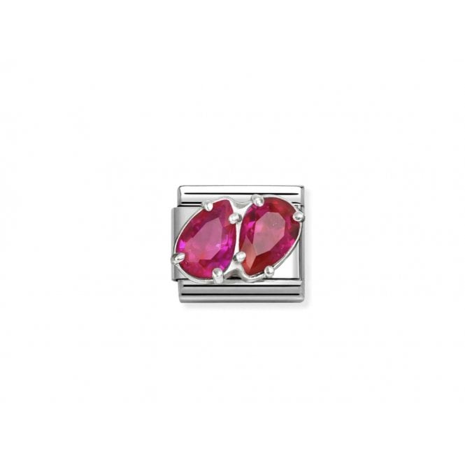 NOMINATION ITALY Classic Red CZ Twin Drops Charm