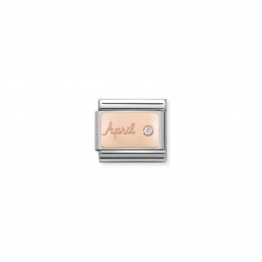 Classic Rose Gold April Diamond Charm