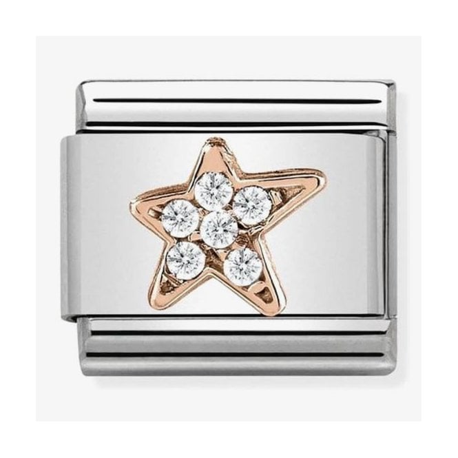 NOMINATION ITALY Classic Rose Gold Asymmetric Star with CZ Charm