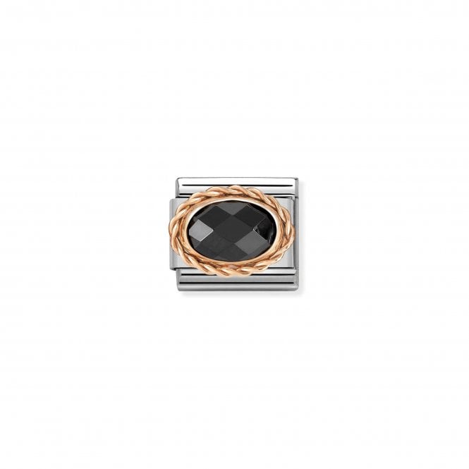 NOMINATION ITALY Classic Rose Gold Black Faceted CZ Charm
