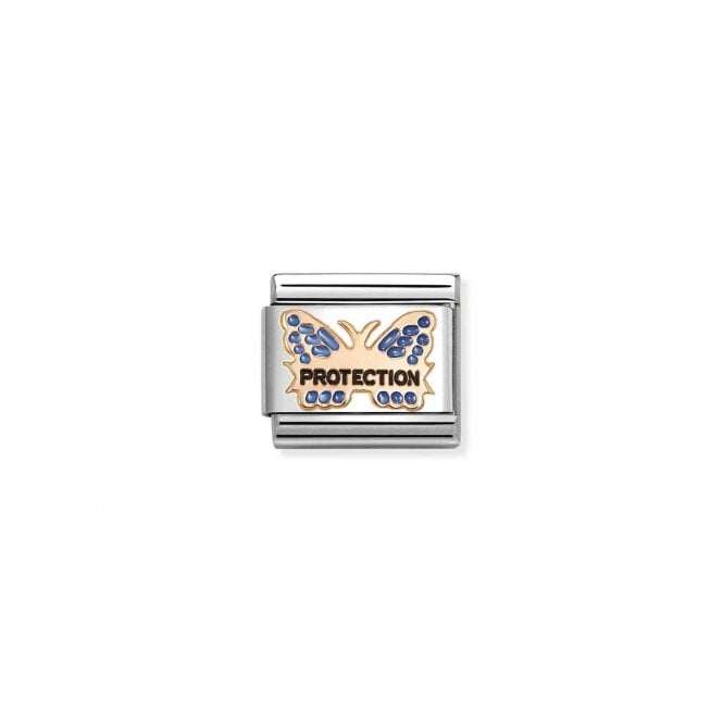 NOMINATION ITALY Classic Rose Gold Blue Butterfly PROTECTION Charm