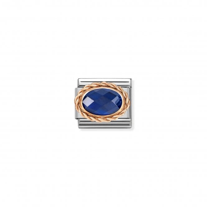 NOMINATION ITALY Classic Rose Gold Blue Faceted CZ Charm