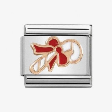 Classic Rose Gold Candy Cane Charm