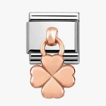 Classic Rose Gold Clover Pendant Charm