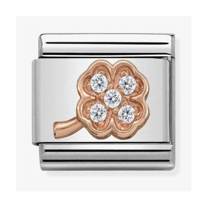 NOMINATION ITALY Classic Rose Gold Clover with CZ Charm