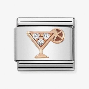 Classic Rose Gold Cocktail with CZ Charm