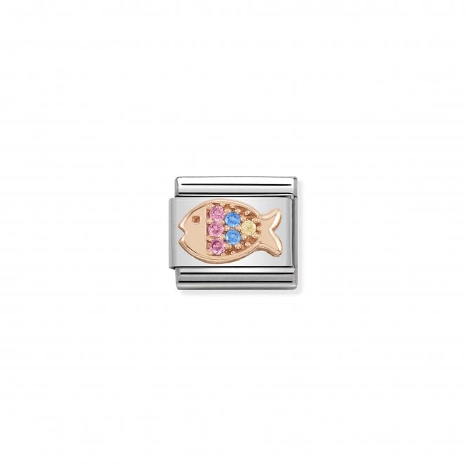 NOMINATION ITALY Classic Rose Gold & Coloured CZ Fish Charm