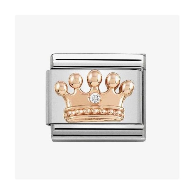 NOMINATION ITALY Classic Rose Gold Crown with CZ Charm