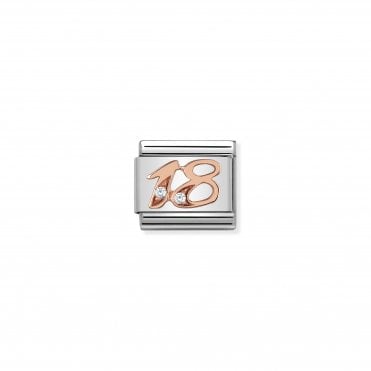 Classic Rose Gold & CZ 18 Charm