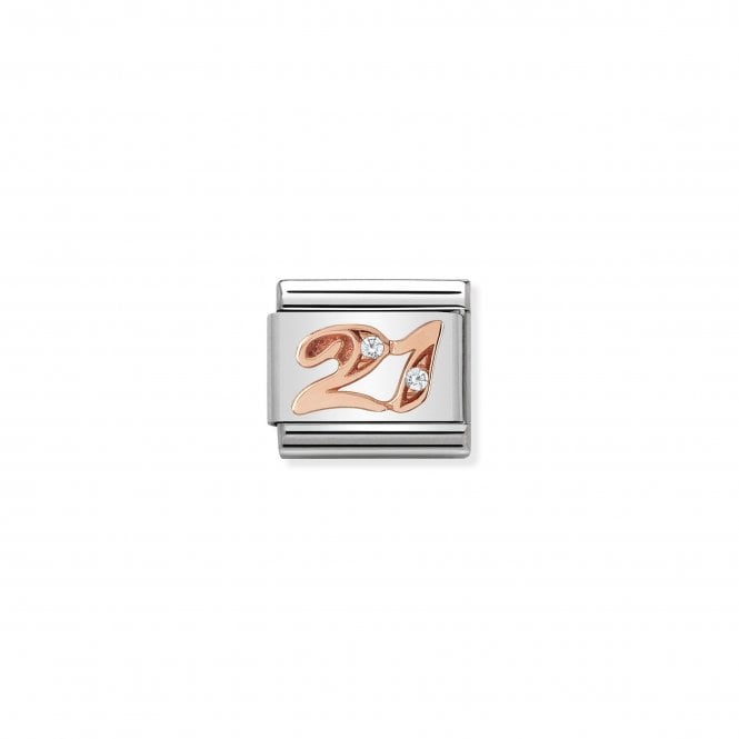 NOMINATION ITALY Classic Rose Gold & CZ 21 Charm