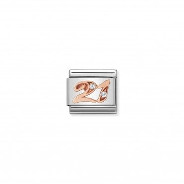Classic Rose Gold & CZ 21 Charm