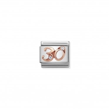 Classic Rose Gold & CZ 30 Charm
