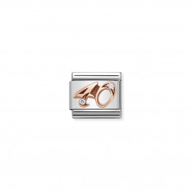 Classic Rose Gold & CZ 40 Charm