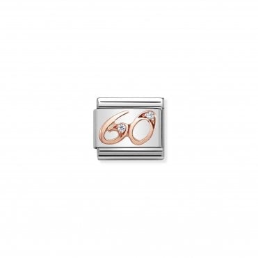 Classic Rose Gold & CZ 60 Charm