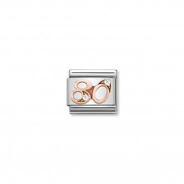 Classic Rose Gold & CZ 80 Charm