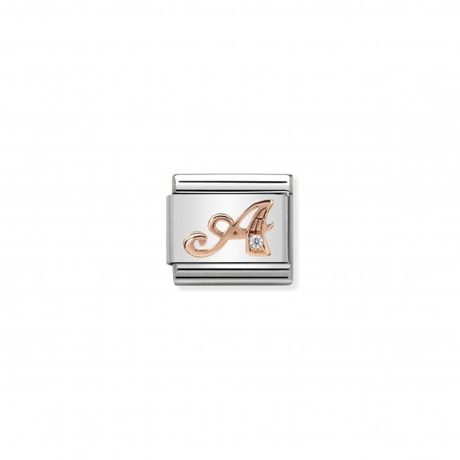 NOMINATION ITALY Classic Rose Gold & CZ Letter A Charm