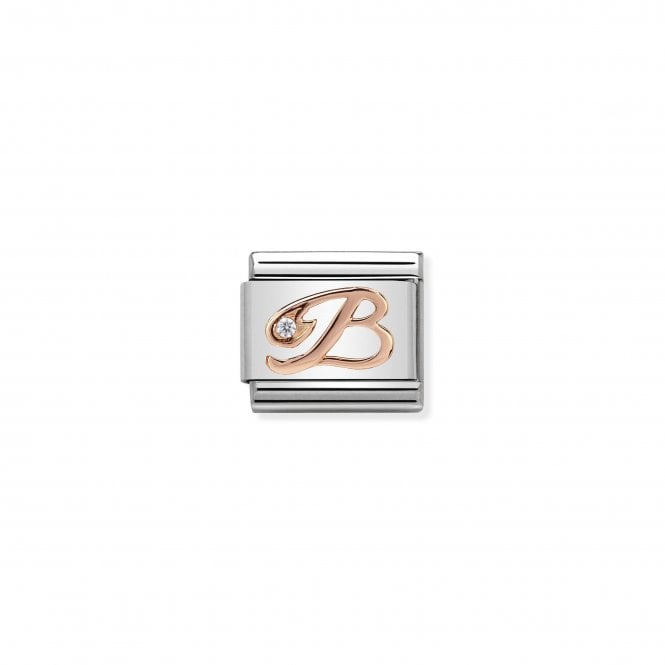 NOMINATION ITALY Classic Rose Gold & CZ Letter B Charm