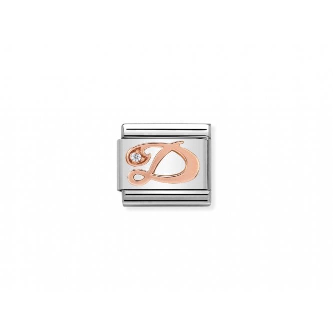 NOMINATION ITALY Classic Rose Gold & CZ Letter D Charm
