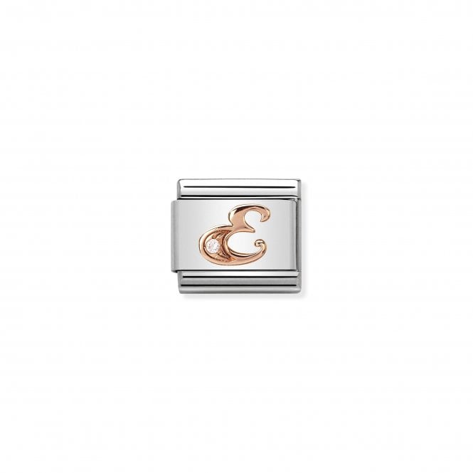 NOMINATION ITALY Classic Rose Gold & CZ Letter E Charm