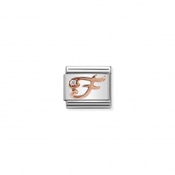 NOMINATION ITALY Classic Rose Gold & CZ Letter F Charm