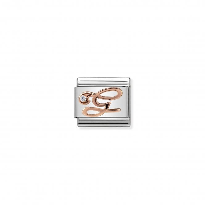 NOMINATION ITALY Classic Rose Gold & CZ Letter G Charm