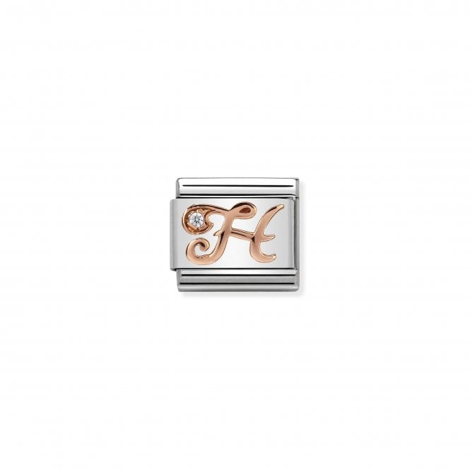 NOMINATION ITALY Classic Rose Gold & CZ Letter H Charm