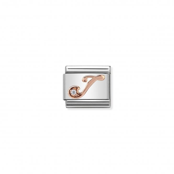 NOMINATION ITALY Classic Rose Gold & CZ Letter J Charm