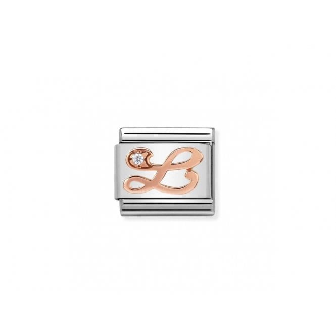 NOMINATION ITALY Classic Rose Gold & CZ Letter L Charm