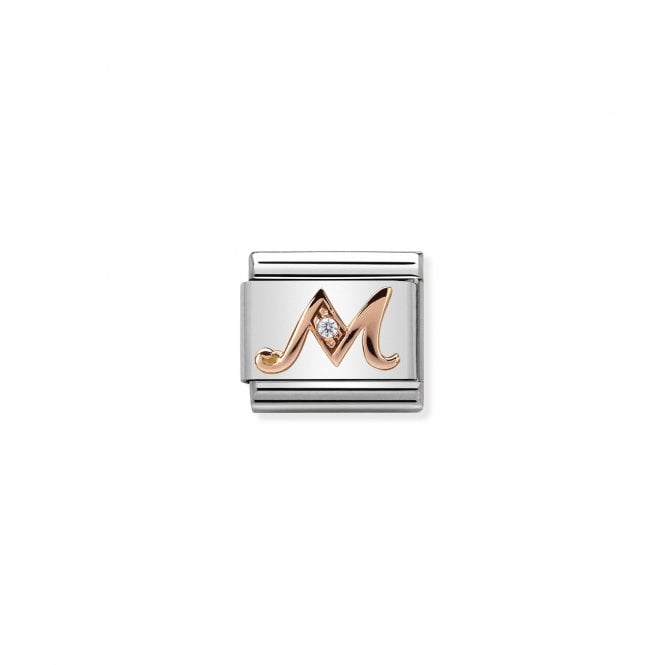 NOMINATION ITALY Classic Rose Gold & CZ Letter M Charm