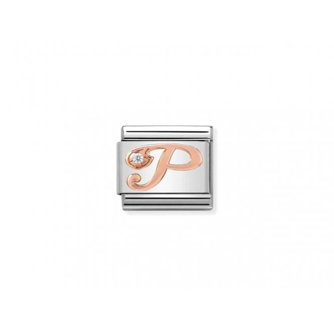 NOMINATION ITALY Classic Rose Gold & CZ Letter P Charm
