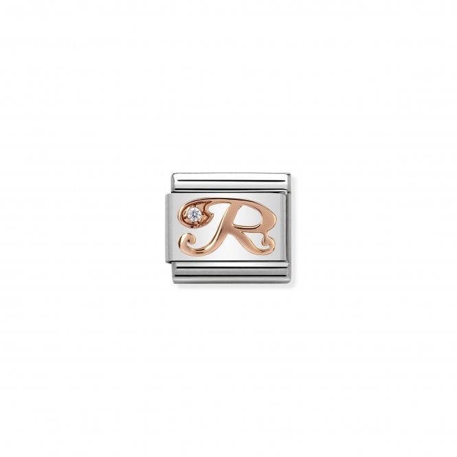 NOMINATION ITALY Classic Rose Gold & CZ Letter R Charm