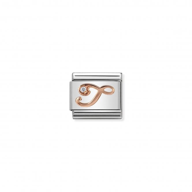 NOMINATION ITALY Classic Rose Gold & CZ Letter T Charm