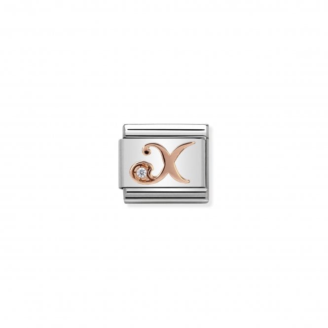 NOMINATION ITALY Classic Rose Gold & CZ Letter X Charm