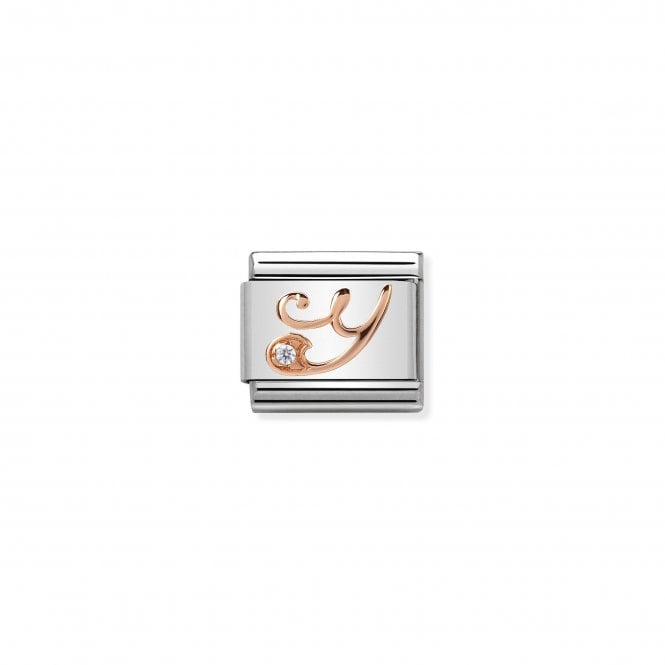 NOMINATION ITALY Classic Rose Gold & CZ Letter Y Charm