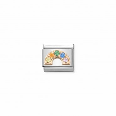 Classic Rose Gold CZ Rainbow Charm