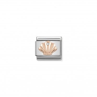 Classic Rose Gold & CZ Shell Charm